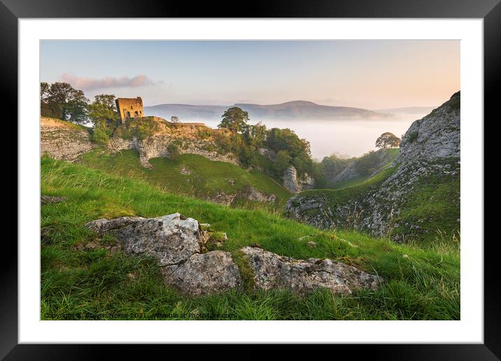 Majestic Peveril Castle Framed Mounted Print by Steven Nokes