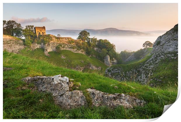 Majestic Peveril Castle Print by Steven Nokes