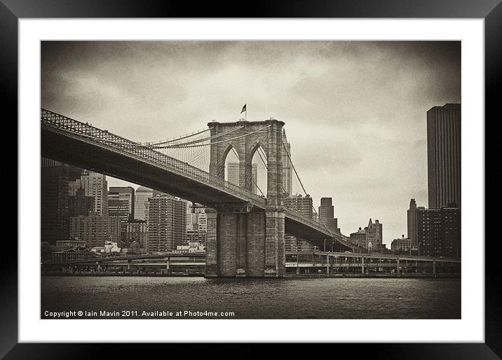 Brooklyn Bridge Framed Mounted Print by Iain Mavin