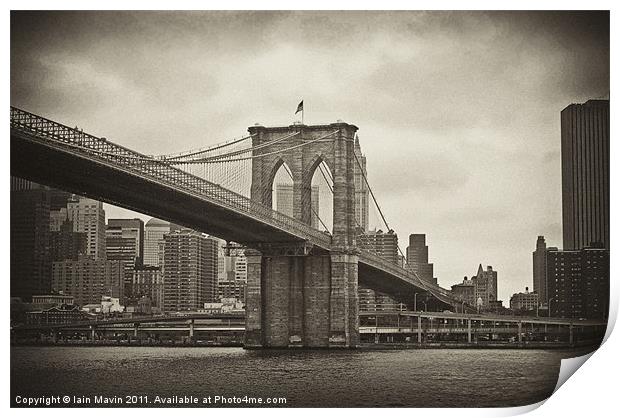 Brooklyn Bridge Print by Iain Mavin