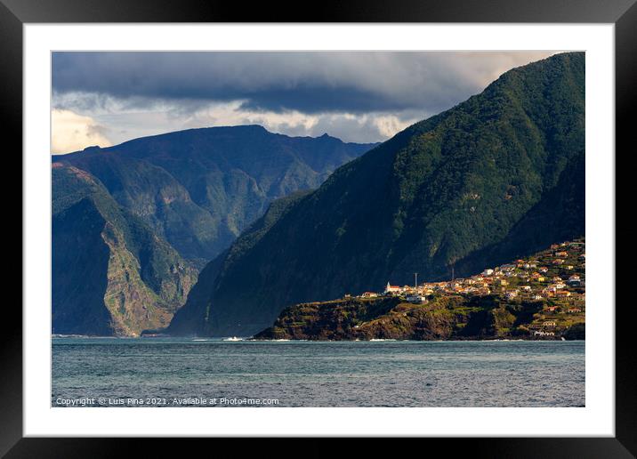 Seixal and São Vicente on the middle of the mountain landscape in Madeira Framed Mounted Print by Luis Pina