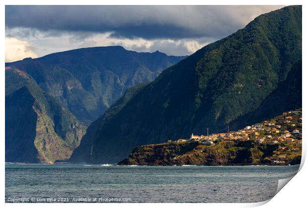 Seixal and São Vicente on the middle of the mountain landscape in Madeira Print by Luis Pina