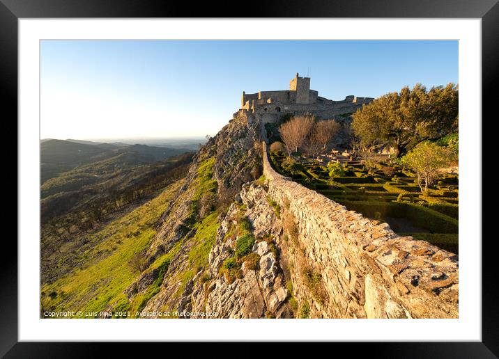 Village of Marvao and castle on top of a mountain in Portugal Framed Mounted Print by Luis Pina