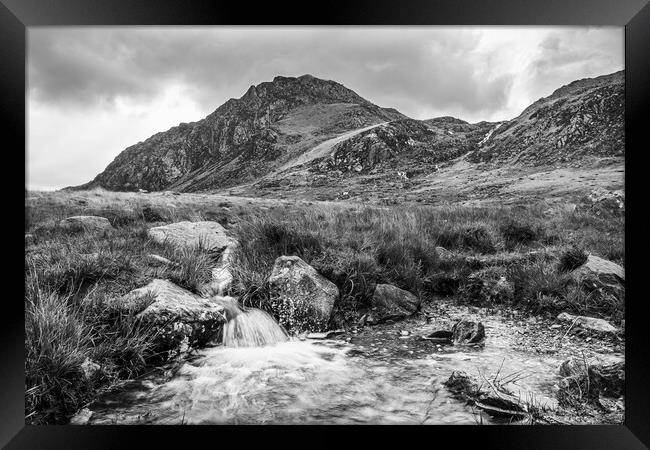 Water spilling into a pool at Pont Pen-y-benglog Framed Print by Jason Wells