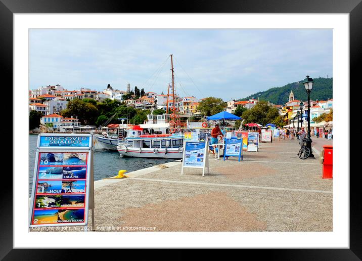 Old Port quay, Skiathos, Greece. Framed Mounted Print by john hill
