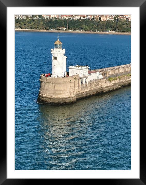 Faro De La Galera Lighthouse in the Harbour of Getxo Spain Framed Mounted Print by Holly Burgess