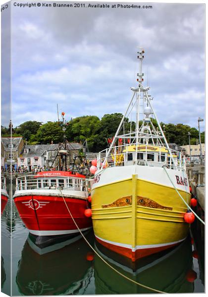 Padstow Fishing Boats Canvas Print by Oxon Images