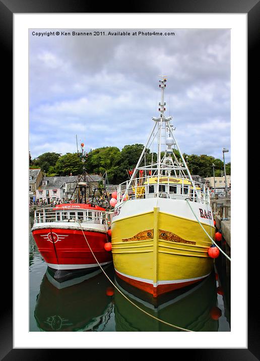 Padstow Fishing Boats Framed Mounted Print by Oxon Images