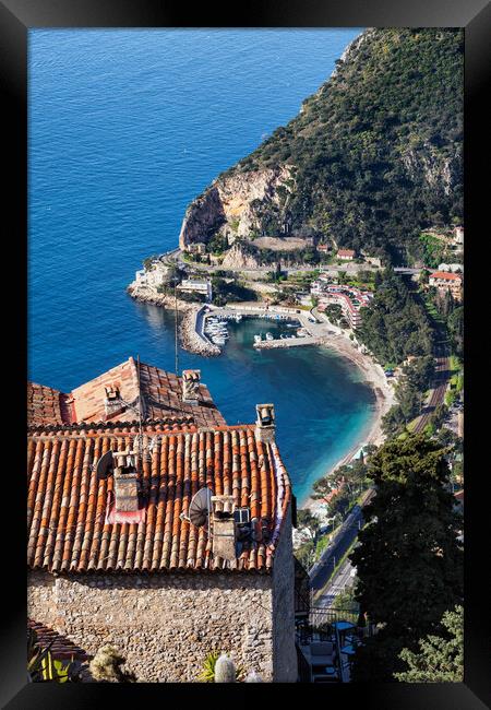 French Riviera Mediterranean Sea Coast in France Framed Print by Artur Bogacki