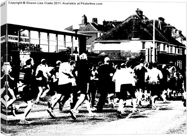 Hastings Marathon ( keep on running) Canvas Print by Sharon Lisa Clarke
