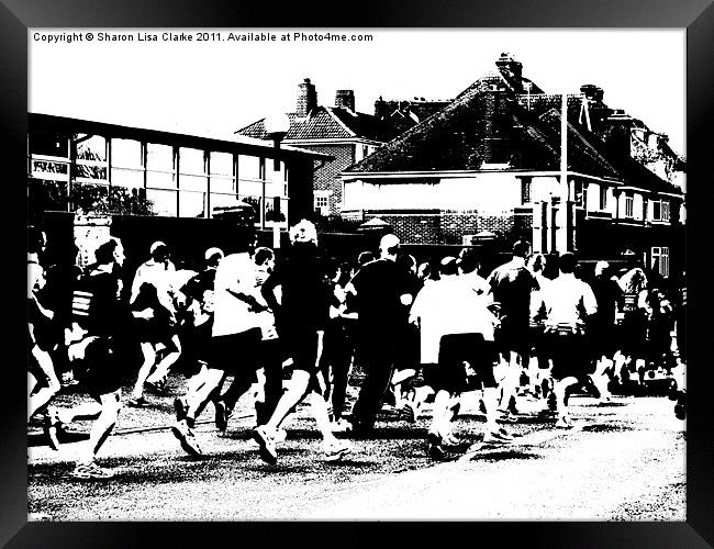 Hastings Marathon ( keep on running) Framed Print by Sharon Lisa Clarke