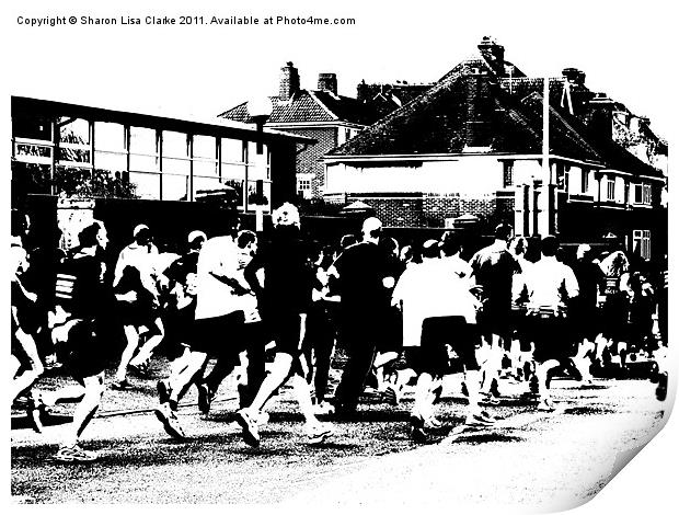 Hastings Marathon ( keep on running) Print by Sharon Lisa Clarke