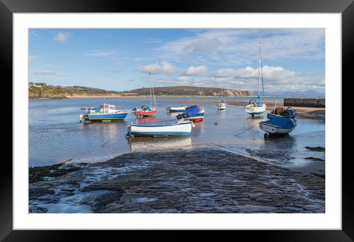 Boats off Abersoch marina Framed Mounted Print by Jason Wells
