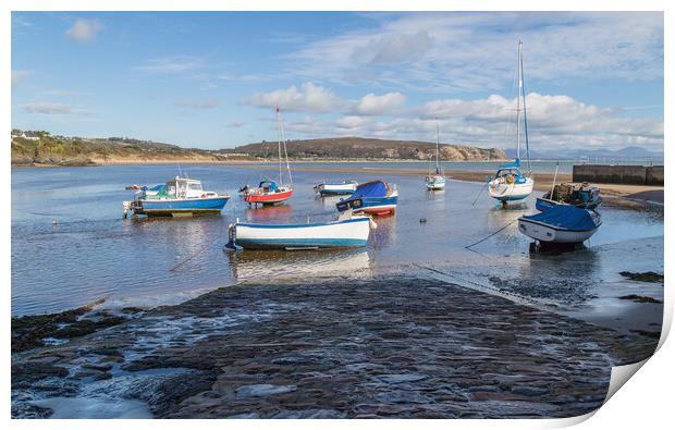 Boats off Abersoch marina Print by Jason Wells