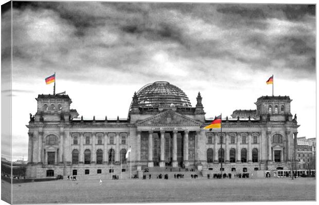 Reichstag Building Deutscher Bundestag Berlin Germany Canvas Print by Andy Evans Photos