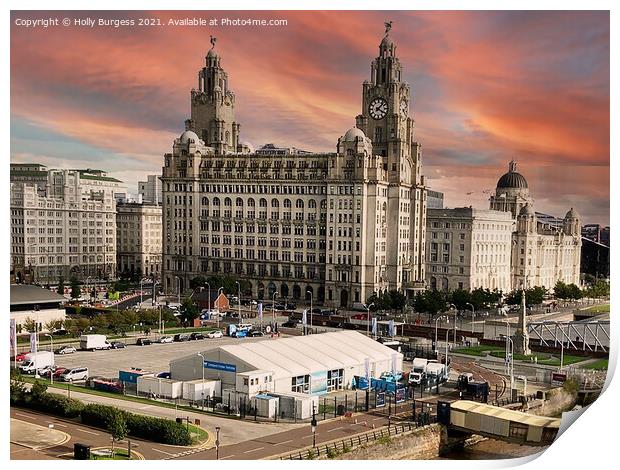 Liverpool's Iconic Royal Liver Building Print by Holly Burgess