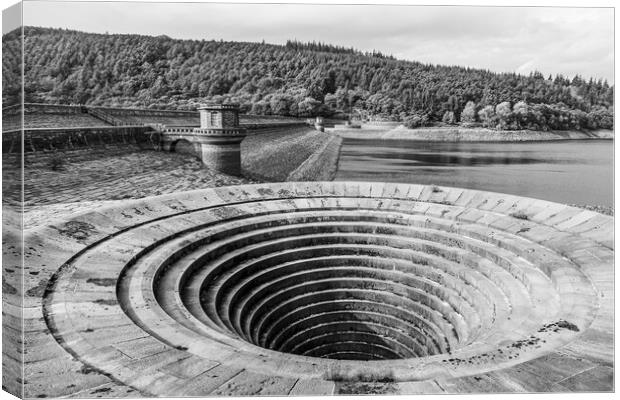 Bellmouth overflow of the Ladybower Dam Canvas Print by Jason Wells