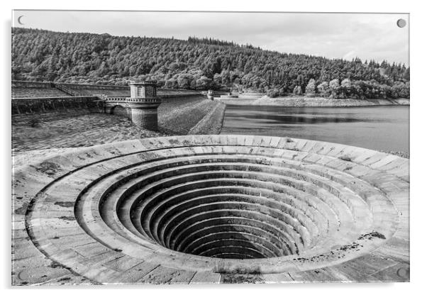 Bellmouth overflow of the Ladybower Dam Acrylic by Jason Wells