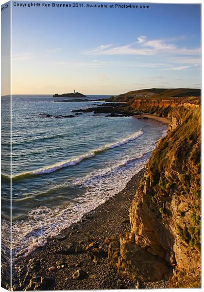 Gwithian Beach Cliffs Canvas Print by Oxon Images