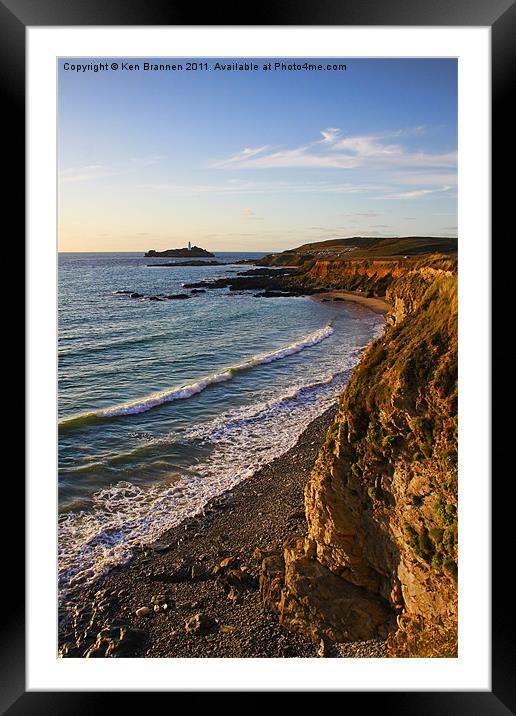 Gwithian Beach Cliffs Framed Mounted Print by Oxon Images