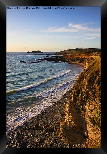 Gwithian Beach Cliffs Framed Print by Oxon Images