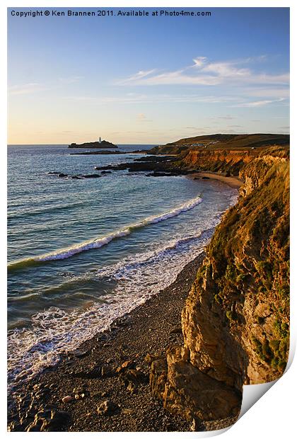 Gwithian Beach Cliffs Print by Oxon Images