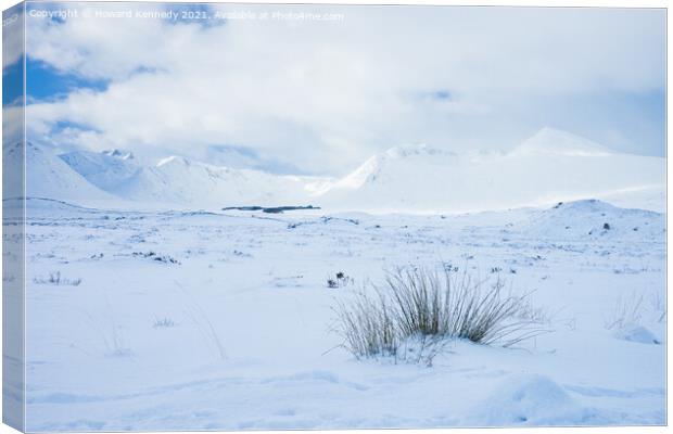 Black Mount from Rannoch Moor in snow Canvas Print by Howard Kennedy