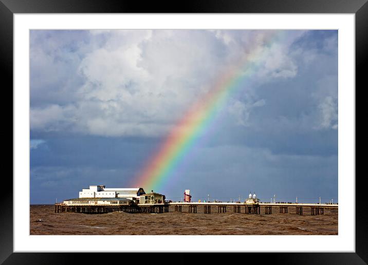 Rainbow over North pier Framed Mounted Print by Glen Allen
