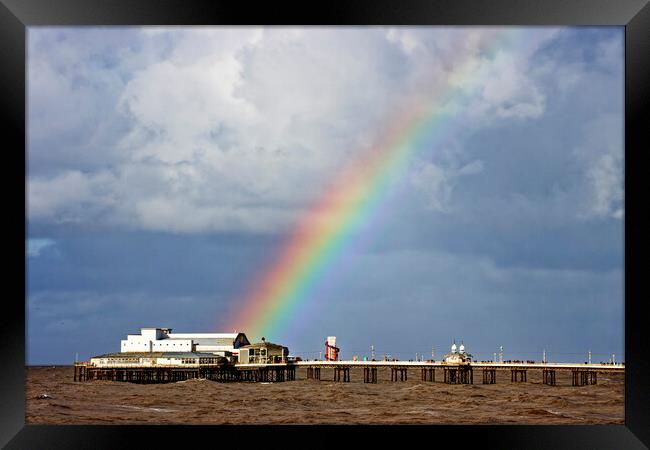 Rainbow over North pier Framed Print by Glen Allen