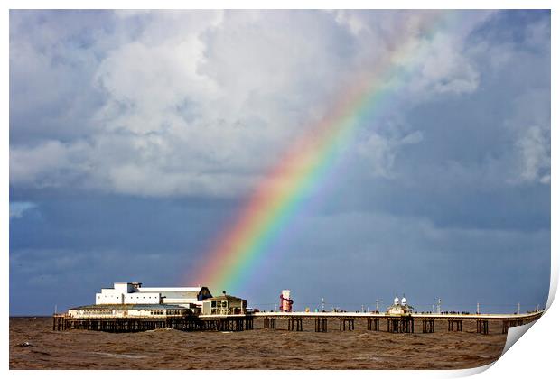 Rainbow over North pier Print by Glen Allen