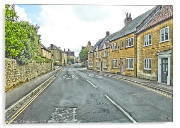 Into Beaminster Dorset Acrylic by Philip Gough