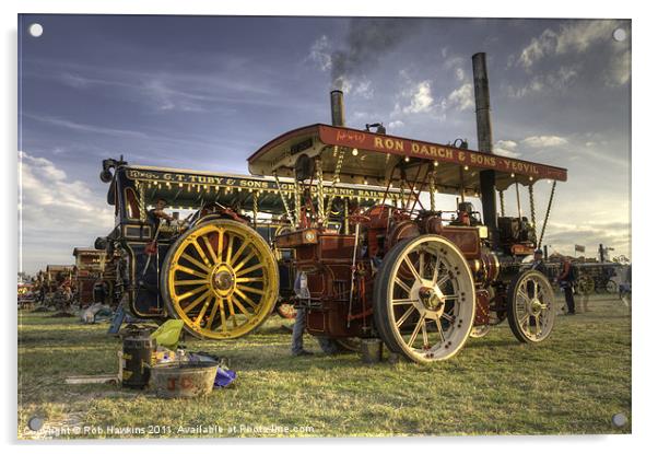Showmans Engines at the fair Acrylic by Rob Hawkins