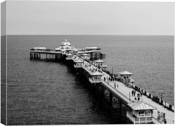 A picture of Llandudno pier North Wales Canvas Print by christian maltby