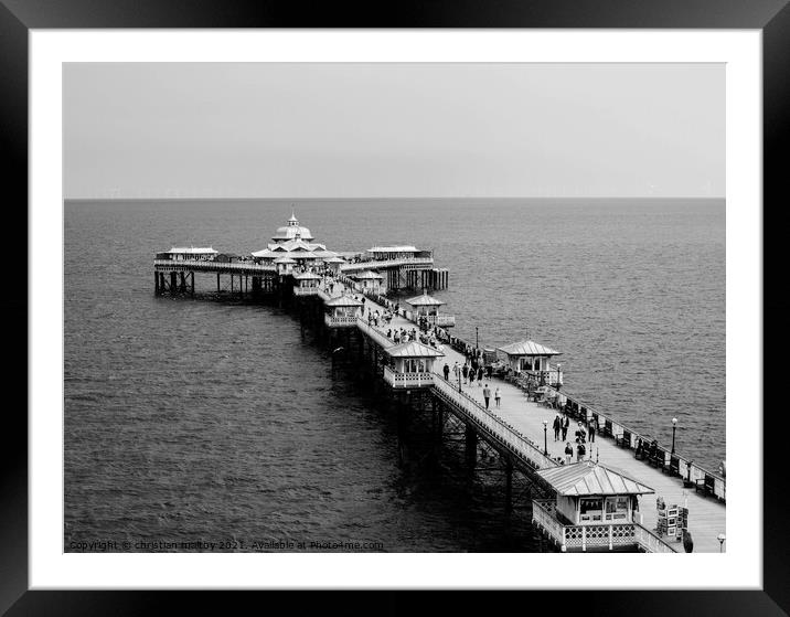 A picture of Llandudno pier North Wales Framed Mounted Print by christian maltby