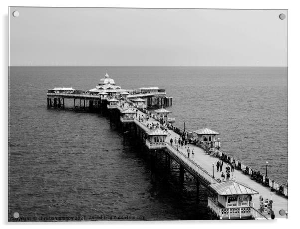 A picture of Llandudno pier North Wales Acrylic by christian maltby