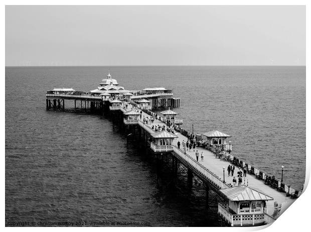 A picture of Llandudno pier North Wales Print by christian maltby