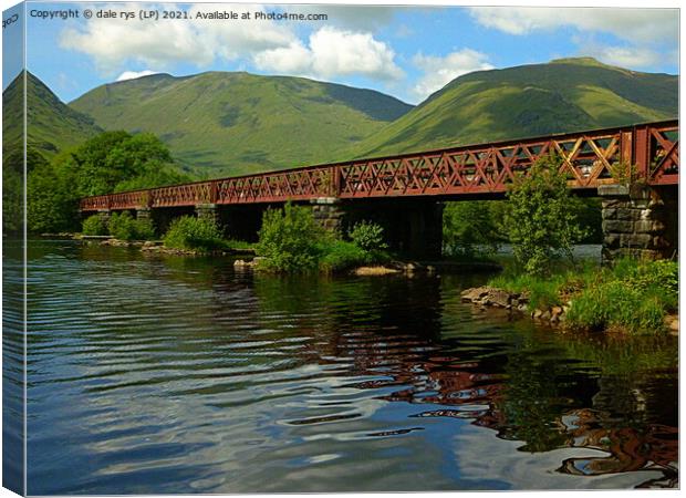 loch awe rail bridge argyll and bute Canvas Print by dale rys (LP)