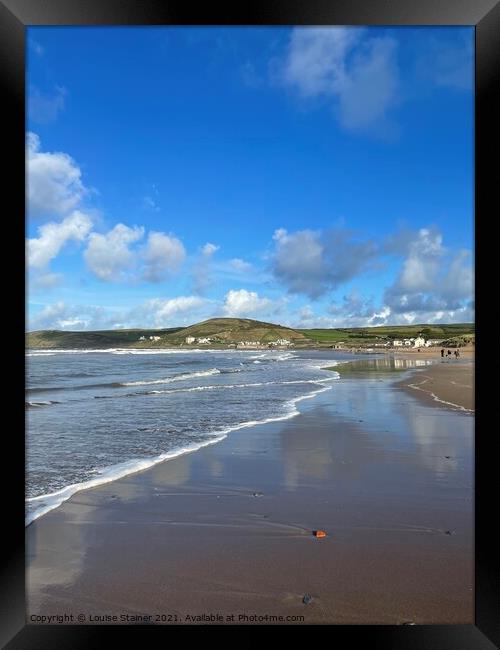 Croyde bay beach  Framed Print by Louise Stainer