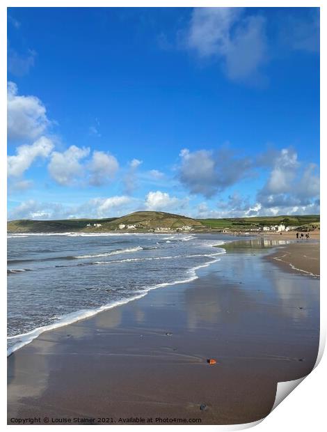 Croyde bay beach  Print by Louise Stainer