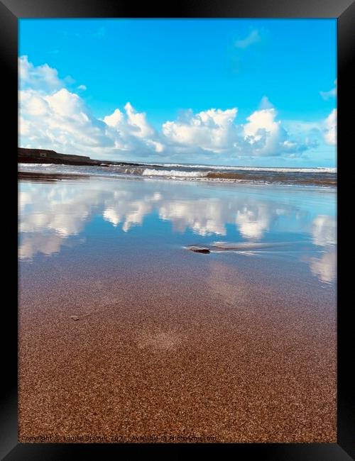 Golden sands at croyde bay  Framed Print by Louise Stainer