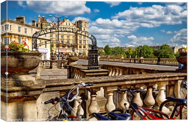 Bath's Bicycle Haven Canvas Print by Roger Mechan