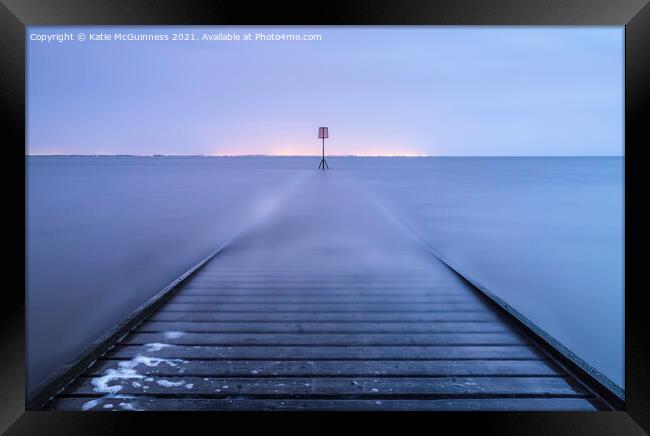 Sunset at Lytham Jetty Framed Print by Katie McGuinness