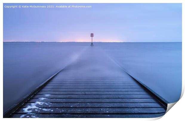 Sunset at Lytham Jetty Print by Katie McGuinness
