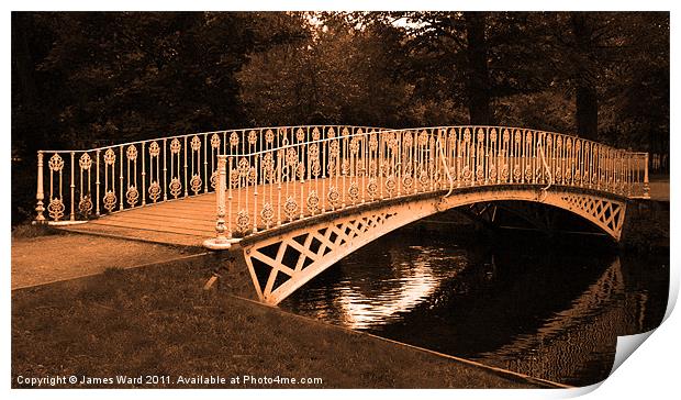 River Wandle Bridge 3 Print by James Ward