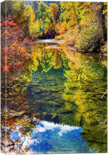 Summer Blue Green Colors Reflection Rocks Wenatchee River Valley Canvas Print by William Perry