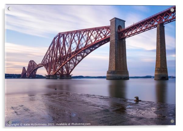 Forth Bridge Sunset Acrylic by Katie McGuinness