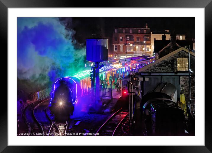 Swanage Christmas steam train Framed Mounted Print by Stuart Wyatt