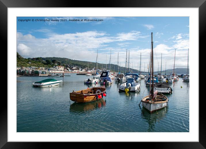 Boats at Lyme Regis Framed Mounted Print by Christopher Keeley