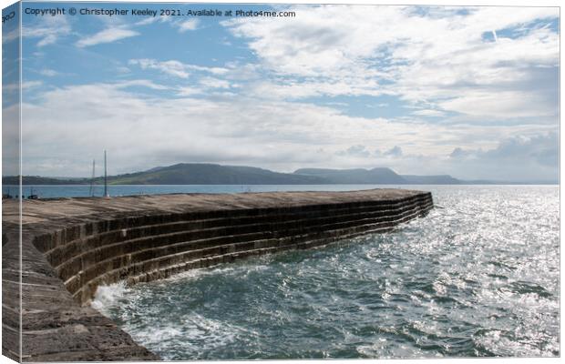 The Cobb at Lyme Regis Canvas Print by Christopher Keeley