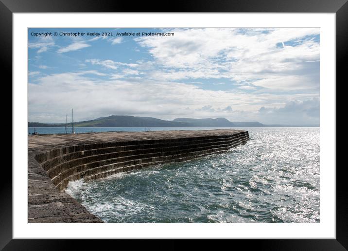 The Cobb at Lyme Regis Framed Mounted Print by Christopher Keeley